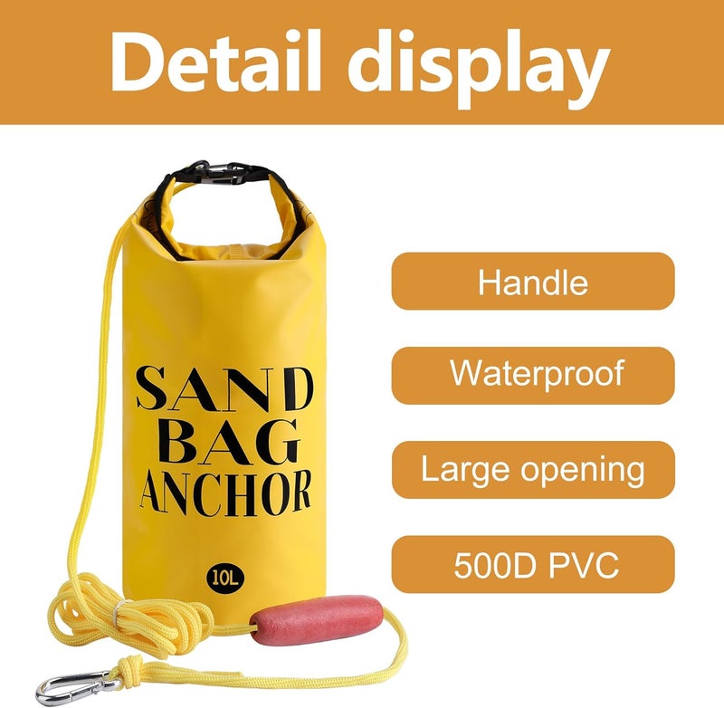 RunNico 500D Sand Anchor for Small Boats,2 in 1 PWC Jet Ski Anchor Kit with Adjustable Buoy,Waterproof Dry Bag for Jet Ski, Kayak, Boat, Watercraft and Canoe - Image 3